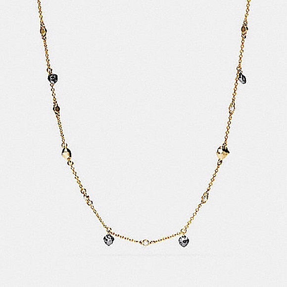 COACH LONG FACETED HEART NECKLACE STYLE NO. 54954